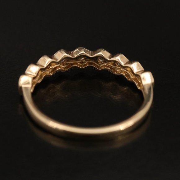 Vintage 10k .12 ctw Diamond Geometric Band - Picture 3 of 5